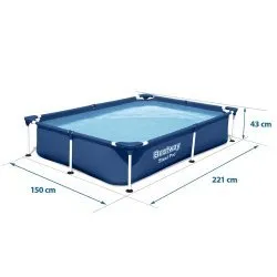 piscine tubulaire rectangulaire 221 x 150 x 43 cm Bestway 56401N.