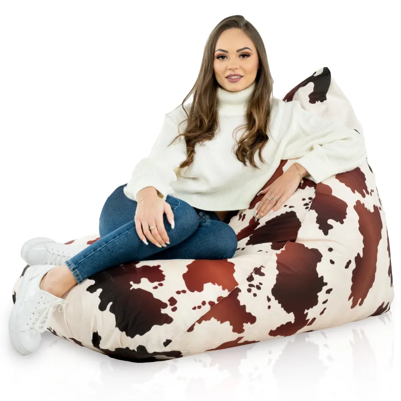 Chic pouf macchiato parfait pour se détendre à l'extérieur ou à l'intérieur