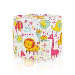 Pouf Rond Cylindre - Tissu Imprimé Premium