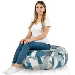 Coussin Pouf de Sol Rond - Outdoor Pro d'extérieur Jardin Imperméable – vue 2