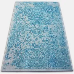 Tapis Vintage 22208/054 turquois / crème rosette classique