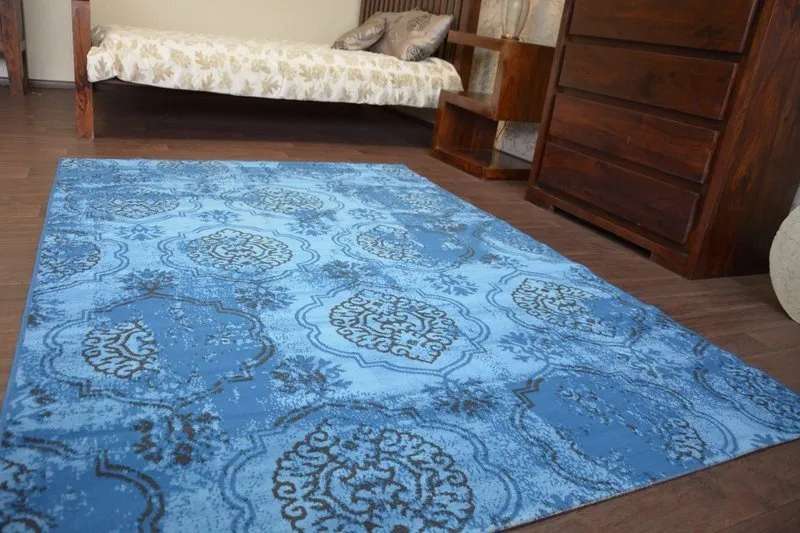 Tapis Vintage 22213/473 bleu classique