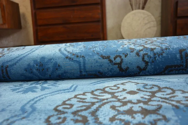 Tapis Vintage 22213/473 bleu classique