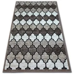 Tapis ACRYLIQUE YAZZ 3766 Beige Foncé/Salmon Trèfle Marocain Trellis