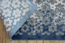 Tapis ACRYLIQUE YAZZ 7006 ORIENT gris et bleu/ivoire