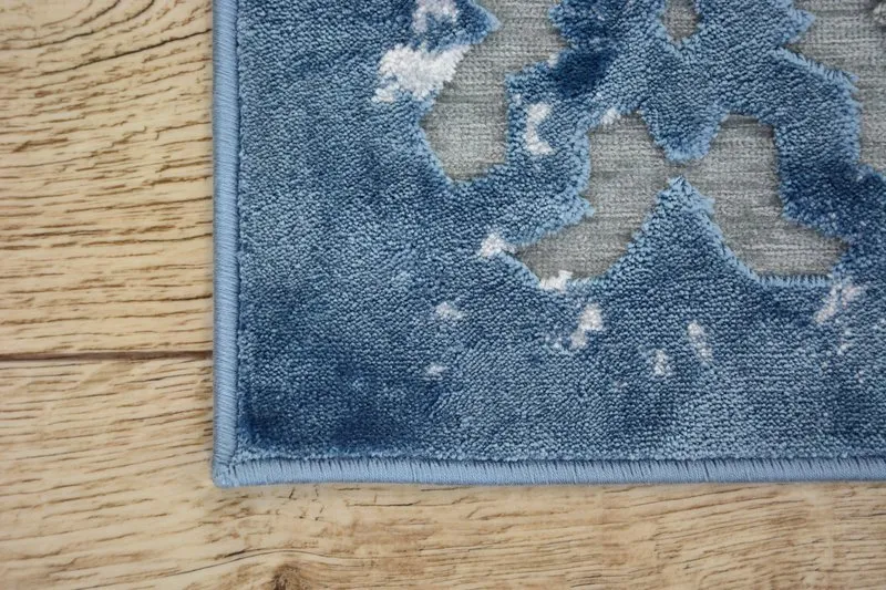 Tapis ACRYLIQUE YAZZ 7006 ORIENT gris et bleu/ivoire
