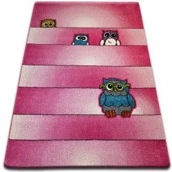 Tapis KIDS Hiboux rose C412