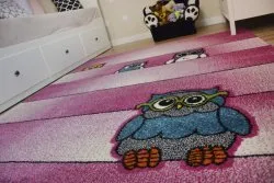Tapis KIDS Hiboux rose C412