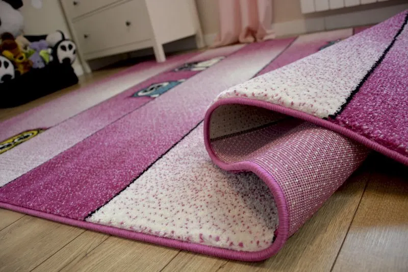 Tapis KIDS Hiboux rose C412