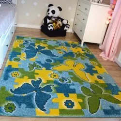 Tapis KIDS Papillon bleu C429