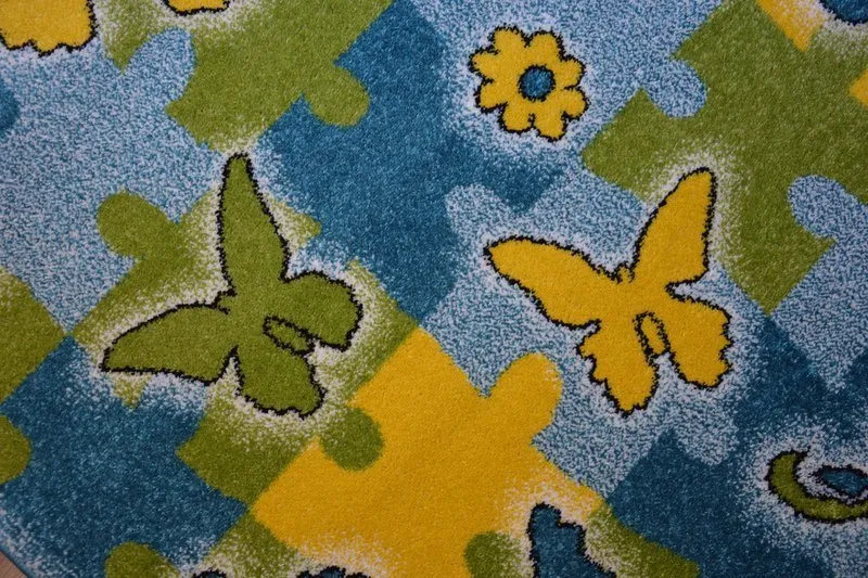 Tapis KIDS Papillon bleu C429