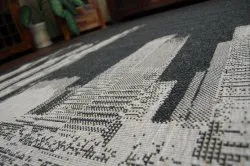 TAPIS EN CORDE SISAL FLOORLUX 20240 noir / argentin
