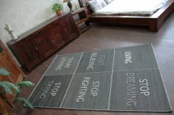 TAPIS EN CORDE SISAL FLOORLUX 20275 YOLO noir / argentin