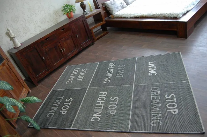TAPIS EN CORDE SISAL FLOORLUX 20275 YOLO noir / argentin