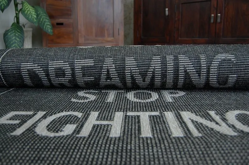 TAPIS EN CORDE SISAL FLOORLUX 20275 YOLO noir / argentin