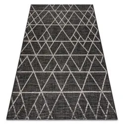 TAPIS EN CORDE SISAL FLOORLUX 20508 noir / argentin TRIANGLES