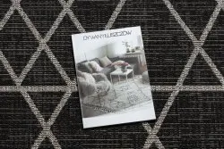 TAPIS EN CORDE SISAL FLOORLUX 20508 noir / argentin TRIANGLES
