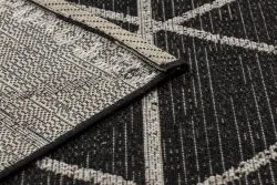 TAPIS EN CORDE SISAL FLOORLUX 20508 noir / argentin TRIANGLES