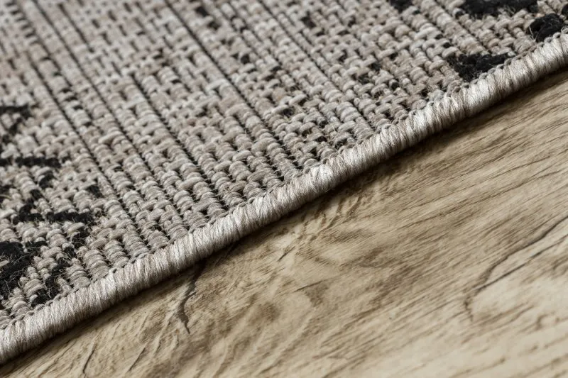 TAPIS EN CORDE SISAL FLOORLUX 20510 argentin / noir