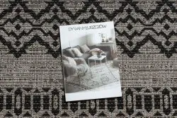 TAPIS EN CORDE SISAL FLOORLUX 20510 argentin / noir