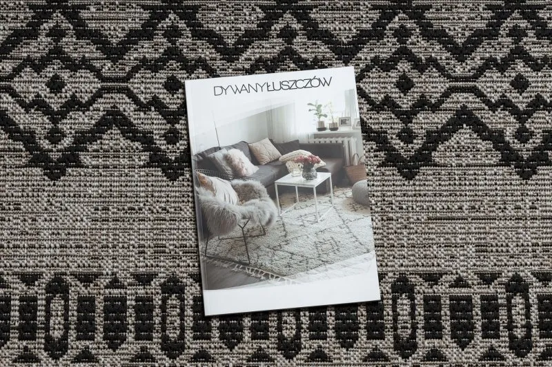 TAPIS EN CORDE SISAL FLOORLUX 20510 argentin / noir