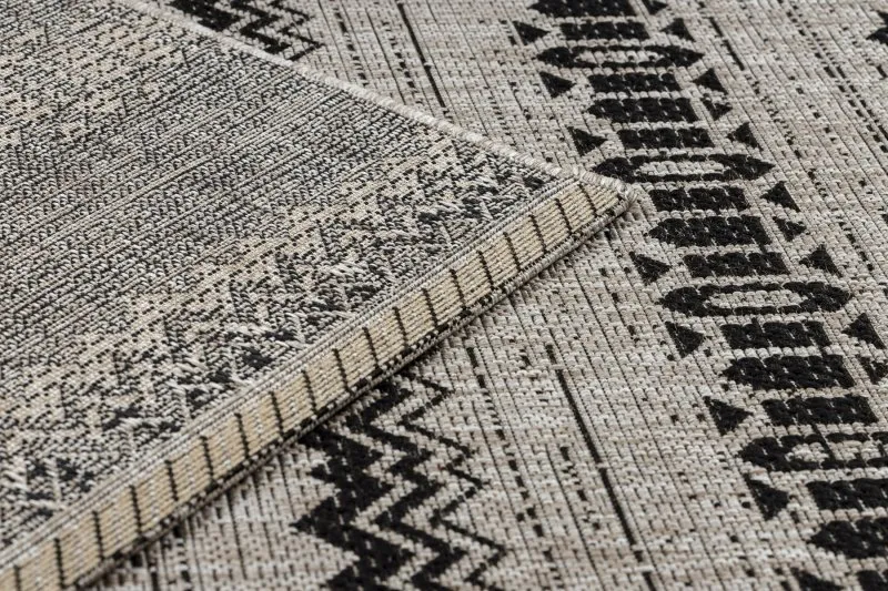 TAPIS EN CORDE SISAL FLOORLUX 20510 argentin / noir
