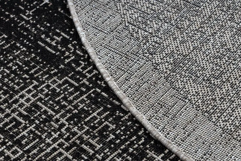 TAPIS EN CORDE SISAL FLOORLUX Cercle 20401 Cadre noir / argentin