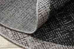 TAPIS EN CORDE SISAL FLOORLUX Cercle 20401 Cadre noir / argentin