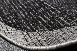 TAPIS EN CORDE SISAL FLOORLUX Cercle 20401 Cadre noir / argentin