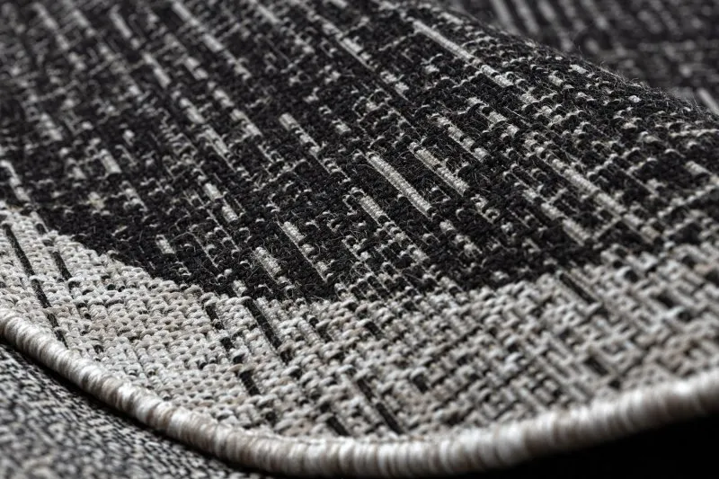 TAPIS EN CORDE SISAL FLOORLUX Cercle 20401 Cadre noir / argentin