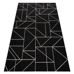 TAPIS EN CORDE SISAL FLOORLUX 20605 noir / argentin TRIANGLES, GÉOMÉTRIQUE