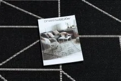 TAPIS EN CORDE SISAL FLOORLUX 20605 noir / argentin TRIANGLES, GÉOMÉTRIQUE
