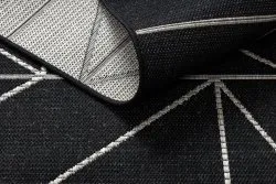 TAPIS EN CORDE SISAL FLOORLUX 20605 noir / argentin TRIANGLES, GÉOMÉTRIQUE