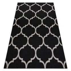 TAPIS EN CORDE SISAL FLOORLUX 20608 Treillis marocain noir / argentin