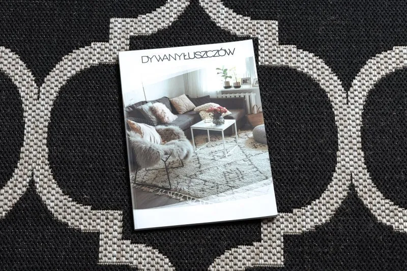 TAPIS EN CORDE SISAL FLOORLUX 20608 Treillis marocain noir / argentin