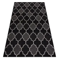 TAPIS EN CORDE SISAL FLOORLUX 20607 Treillis marocain noir / argentin