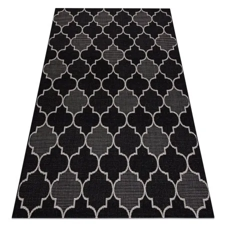 TAPIS EN CORDE SISAL FLOORLUX 20607 Treillis marocain noir / argentin