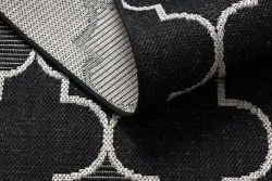 TAPIS EN CORDE SISAL FLOORLUX 20607 Treillis marocain noir / argentin