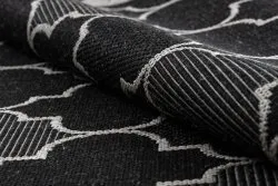 TAPIS EN CORDE SISAL FLOORLUX 20607 Treillis marocain noir / argentin