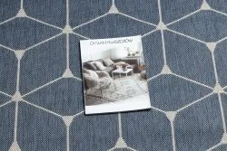 Tapis EN CORDE SISAL FLAT 48721/591 CUBES 3D bleu