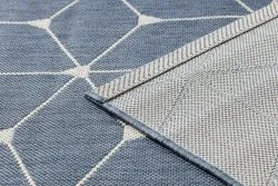 Tapis EN CORDE SISAL FLAT 48721/591 CUBES 3D bleu