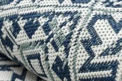 Tapis EN CORDE SISAL COLOR 19247/699 Carrés Losanges Carreaux Bleu
