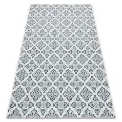 Tapis EN CORDE SISAL COLOR 19246/969 Fleurs Blanc