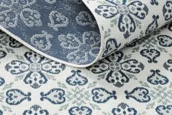 Tapis EN CORDE SISAL COLOR 19246/969 Fleurs Blanc