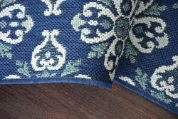 Tapis EN CORDE SISAL COLOR 19246/699 Fleurs Bleu
