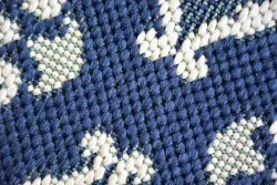 Tapis EN CORDE SISAL COLOR 19246/699 Fleurs Bleu