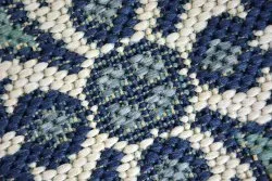 Tapis EN CORDE SISAL COLOR 19246/699 Fleurs Bleu