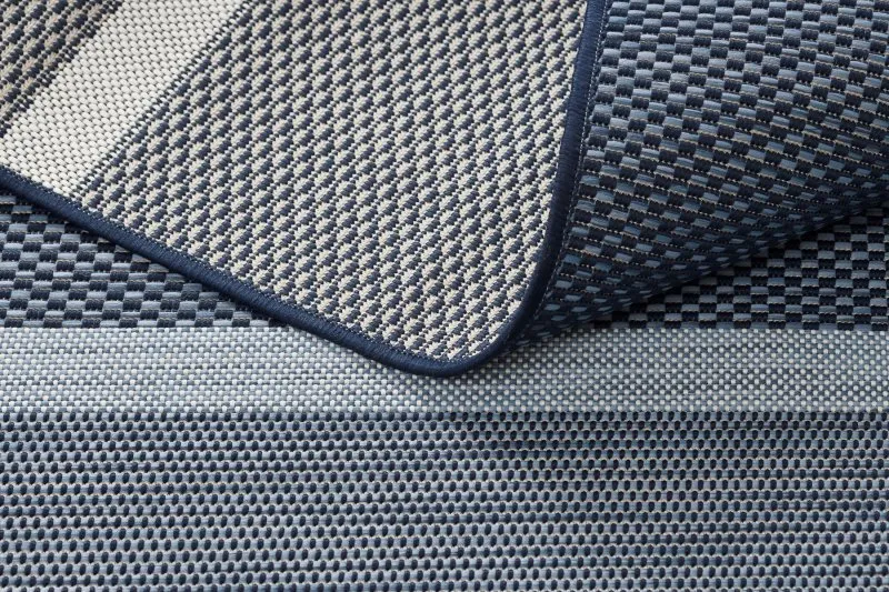 Tapis EN CORDE SISAL COLOR 47011/309 Rayures Bleu