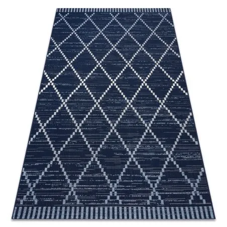 Tapis EN CORDE SISAL COLOR 47268/309 Losanges CarrésBleu