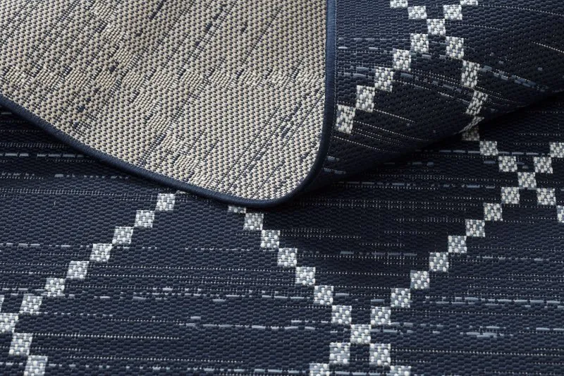 Tapis EN CORDE SISAL COLOR 47268/309 Losanges CarrésBleu